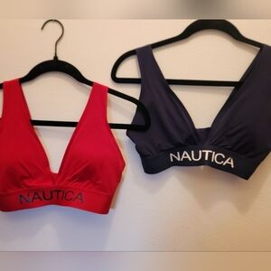 Nautica Women's Seamless Bra Bundle - Red and Navy